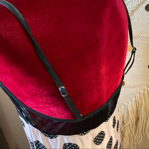 Studio Donatella Polka Dot Lace Nightgown Pink Black Size L - Picture 7 of 9